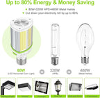 LED Corn Light Bulb 80W 64W 48W Adjustable, E39 Base LED Light Bulb 5700K 5000K 4500K, DLC ETL Listed 12,000LM Commercial High Bay Fixture for Warehouse Shoebox Park lot Area Lighting, AC 100V-277