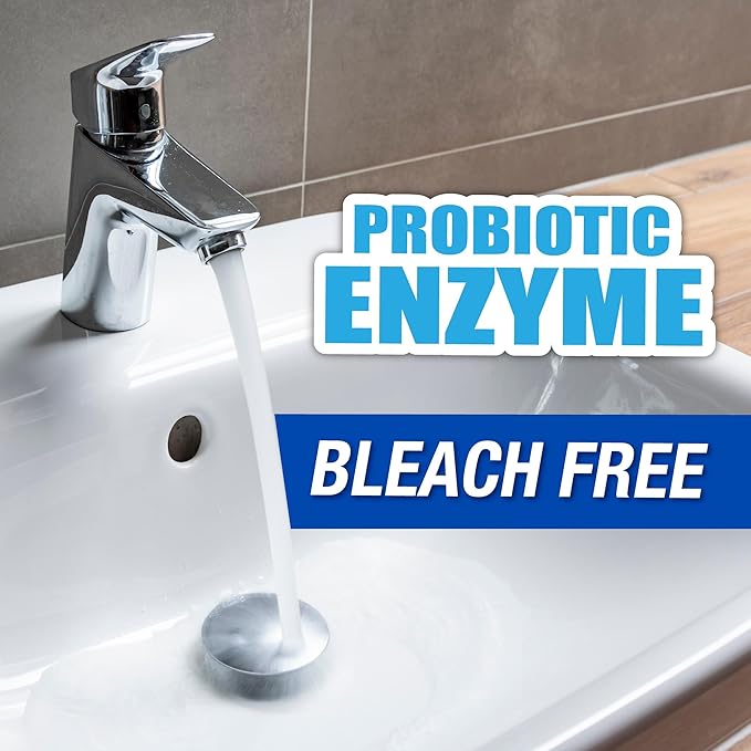 SANI 360° Drain Power Cleaner, Probiotic Enzyme Gel Formula, Odor eliminator, prevents clogs, Grease, Soap Scum, Save Money on Plumbing, Pipes and Septic safe, Made in the USA, 16 Uses, Lemon Scent