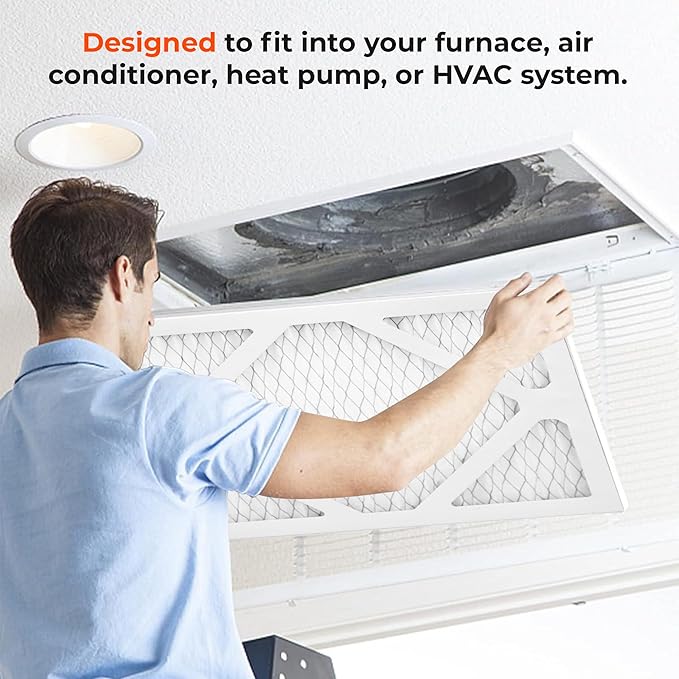 Tiger Tough 21x19x1 MERV 8 MPR 600-800 Air Filter, High-Performance AC Furnace & HVAC Filter, 12-Pack