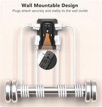 USB Wall Charger Power Strip Surge Protector with 4 USB Ports (2 USB C) Plug Extension Multiple Outlets Plug Extension Multi Outlet Plug in Adapter Spaced Outlets for Home Office Travel,White (Black)