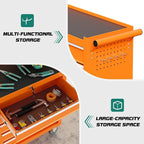 5-Drawer Rolling Tool Chest Toolbox, Rolling Tool Box with Wheels, Tool Chest with Keyed Locking System and Drawer Liners, Tool Box Organizer for Garage, Warehouse, Workshop(Orange)