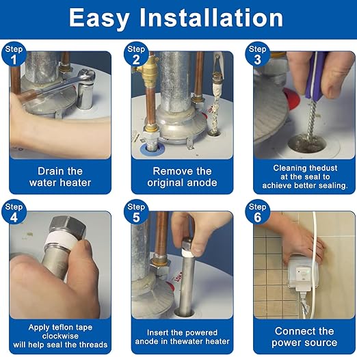 PODOY Magnesium Anode Rod 44" for Hot Water Heater,Compatible with Rheemm A.O. Smithh Giantt,Reliancee Richmondd,Hex Head 3/4" NPT x 44" Corroation Protect Rotten Egg Smell for Home Water Tank