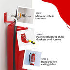 Fire Extinguisher Mount, Wall Hook, Fire Extinguisher Bracket up to 40 lbs Extinguishers, Suitable for Big and Small fire (2 Brackets)