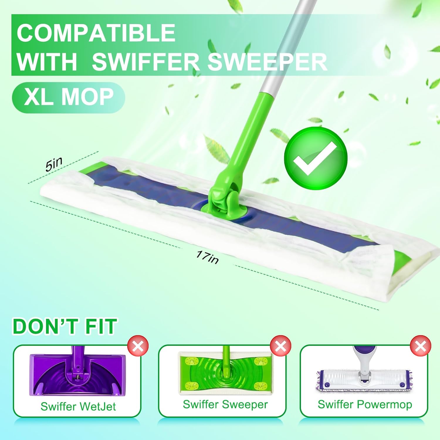 40 Count XL Dry+Wet Mopping Cloths Kit for Swiffer Sweeper XL Mop - Disposable X-Large Mop Pad Refills - Multi-Surface Pads Kit Includes 30 Dry Sweeping Cloths & 10 Wet Mopping Pads for Floor Cleaning