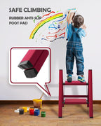 Taranta 2 Step Ladder,Aluminum Lightweight Folding 2 Step Stool with Anti-Slip Wide Pedal,330lbs Capacity Step Ladder for Household,Kitchen,Office - Red