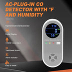Plug in Carbon Monoxide Detector, Carbon Monoxide Alarm,Real-time Digital Display 3-in-1 Level: PPM,°F & Humidity, Co Detector Monitor for Home,RV,Apartment