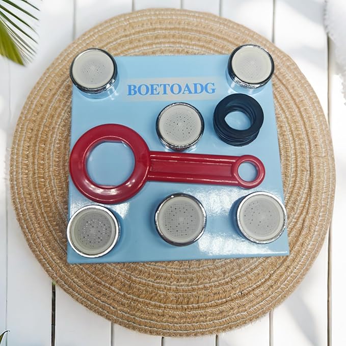 6PCS Faucet Aerator Bathroom Sink Standard Replacement Parts with Brass Shell 15/16 Inch 24mm External Thread Aerator Faucet Filter with Gasket and Wrench Suitable for Kitchen and Bathroom