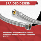 2-Pack EFIELD 16-inch Faucet Supply Lines, 1/2" FIP x 3/8" COMP Faucet Hose, Stainless Steel Braided Supply Line,(HOSE045)