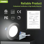 DAMINY 24 Pack 6 Inch Black LED Recessed Lighting with Junction Box,5CCT,Ultra-Thin Recessed Light,10W 1100lm, Dimmable Canless Wafer Ceiling Light, High Brightness - ETL