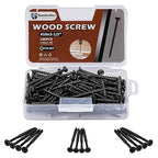 Wood Screws 2-1/2 Inch, Deck Screws #10 x 2-1/2", 100 PCS, Rust Resistant, Epoxy Coated, Outdoor Decking Screws, Torx/Star Drive Head, T25 Star Bit Included, Black