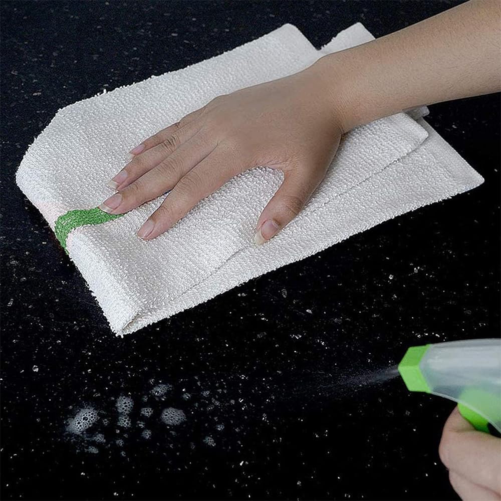 Bar Mop Green Stripe 10 lbs 16x19 Pack of 60, 100% Cotton Double Stitched Route Ready Absorbent Kitchen Towel Dish Towels and Dishcloths Towels Sets Washcloth Kitchen Towels