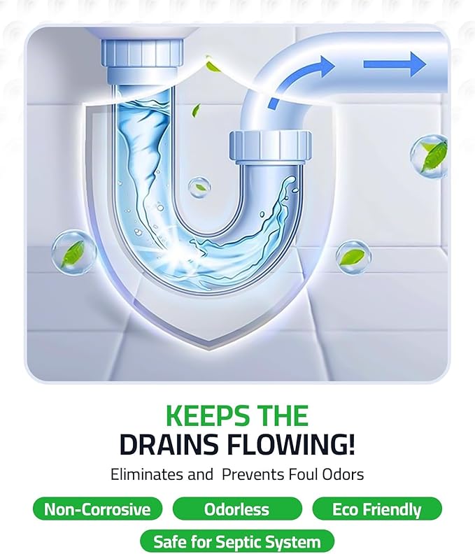 PEQUA INDUSTRIES Main Line Cleaner - Heavy-Duty Main Drain Opener for Drain Pipes, Sewer Lines and Septic Tanks, Dissolves Hairs and Organic Matter, Safe for All Septic Systems (1 Gallon (Pack of 3))