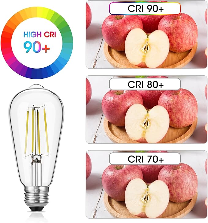 Vintage LED Edison Bulb Dimmable 60W Equivalent 750 Lumens, 6W Edison Light Bulbs Daylight White 5000K, Antique ST58 LED Filament Bulb E26 Base, CRI 90+, Clear Glass, Pack of 16