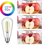 Vintage LED Edison Bulb Dimmable 60W Equivalent 750 Lumens, 6W Edison Light Bulbs Daylight White 5000K, Antique ST58 LED Filament Bulb E26 Base, CRI 90+, Clear Glass, Pack of 16