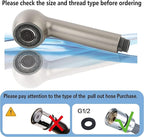 kitchen faucet head replacement,G1/2 or 13/16inch Pull Out Sprayer Head for Kitchen Sink 2-Function Faucet Spray Head Replacement parts Brushed Nickel