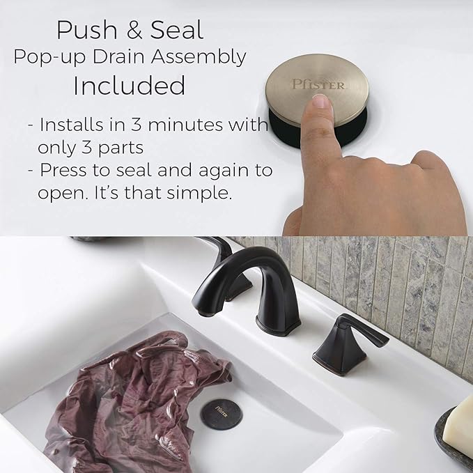 Pfister Jaida Bathroom Sink Faucet, 8-Inch Widespread, 2-Handle, 3-Hole, Spot Defense Brushed Nickel Finish, LF049JDGS (Pack of 3)