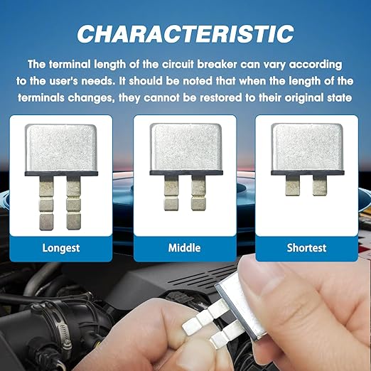 GLOSO E311 UCB Automotive Circuit Breaker, Type 1, Snap Off 3 Sections ATC Balde Terminal（5A,1 Pack）