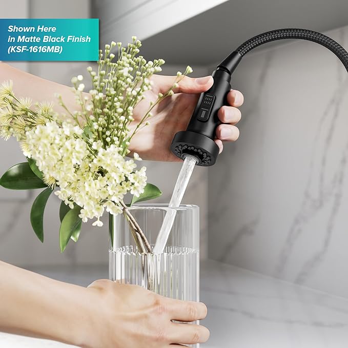 KRAUS Bolden Motion Sensor Single Handle Pull Down Touchless Kitchen Faucet in Spot-Free Stainless Steel, KSF-1616SFS