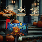 Halloween Pumpkin Magnetic Mailbox Cover Large Size 25.5 x 21 Van Gogh's Starry Night Mailbox Wraps Cover Oil Painting Decorations Post Box Cover for Garden Yard Outdoor Decor