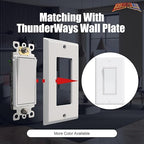 ThunderWay Single Pole Decorator Wall Light Switch with Wall Plate, 15A 120V/277V, On/Off Paddle Switch, Residential Grade - UL Listed, White (20)