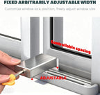 6 Sets Sliding Window Locks, 0.66'' to 1.65'' Adjustable Width Stainless Steel Window Safety Locks, Window Guards Latch Stoppers for Children Vertical and Horizontal Sliding Windows