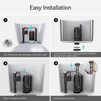 R&T 3-Inch Dual Flush Valve with Top Push Button Toilet Repair Kit Inside Tank dual flush valve replacement kit for 2-piece Toilet A2422M