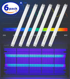 amgolibi 18 Inch 15 Watt Black Light Bulb F15T8/BL Replacement T8 BL Fluorescent Lamps for 30W Machine 350BL 365-nm Blue Light 6 Count