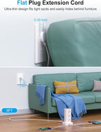 Power Strip Tower with Wireless Charger, Flat Plug Surge Protector Tower with 6FT Extension Cord, 12 AC Multiple Outlets, 4 USB (2 USB C),15W Wireless Charging Power Tower for Home Office Dorm, White