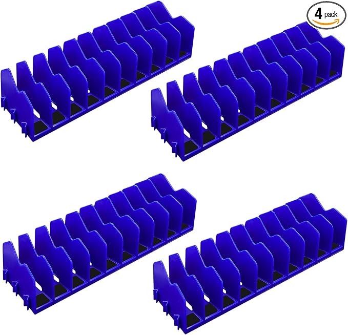 Plier Organizer, 4 Pack Pliers Organizer for Tools Cutters with Extendable Design & Non-Slip Rubber Base, 40 Slots Tool Box Drawer for Pliers, Wrenches, Screwdrivers,Blue