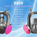 Full Face Respirator Mask with Filters 60921 & 2091，Reusable Gas Mask for Painting，Welding, Griding&Cuting | Anti-Fog, Silicone Face Seal, Dust Protection