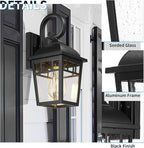 Front Porch Lights Outdoor Wall Lights Exterior Wall Sconce, Matte Black Exterior Light Fixtures with Waterproof Farmhouse Outdoor Lighting Fixtures for House Garage Porch Patio