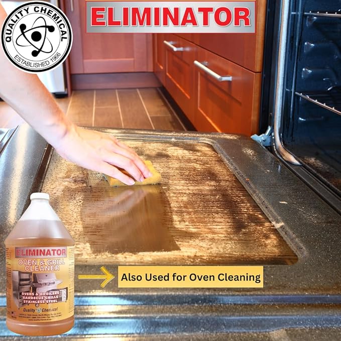 Quality Chemical Oven Cleaner & Grill Cleaner - Heavy-Duty/Fast Acting & Easy to Use/Degreaser/Heavy Duty Oven Cleaner/Best Oven Cleaner/Made in USA - 128 oz (Pack of 2)