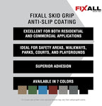 FIXALL Skid Grip Anti-Slip Coating, 5 Gallons, Cobalt, Exceeds ADA Standards, Ideal for Safety Areas, Slip-Resistant Pavement, Cement & Concrete Paint