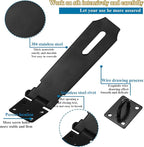 5 Inch Door Locks Hasp Latch 2 Pack,304 Stainless Steel Safety Padlock Clasp Hasp Lock Latch with Combo Lock & Padlock,Heavy Duty Gate Latch Lock with Screws(Black)