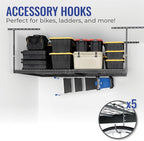 SafeRacks 4x8 Overhead Garage Storage Rack Heavy Duty - Hammertone (24"-45") - Holds 600 lb