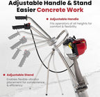 1.4HP Concrete Power Screed with 10ft Aluminum Boards, Vibrating Screed Concrete Tool 8000RPM with Adjustable armrests and brackets for Construction