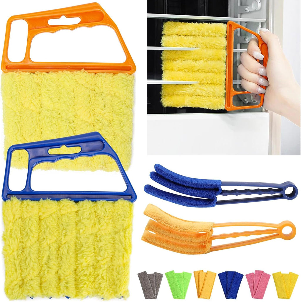 10Pcs Window Blind Cleaner Duster Set, Washable Dusting Cleaner Air Vent Cleaning Tool (Blue)