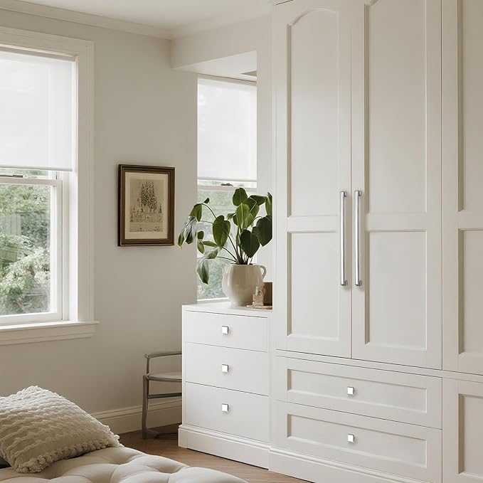 10 Pack 10 Inch(254mm) Hole Center Polished Chrome Modern Cabinet Pulls Kitchen Cabinet Handles Kitchen Cabinet Hardware Timeless Drawer Pulls for Dresser Cupboard Wardrobe, Chrome(10x10)