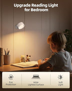 LED Wall Mounted Lights, Rechargeable Wall Sconces with Remote & Touch Control, 3 Color Temperatures 360° Rotation Dimmable Cordless Wall Light for Bedroom Study Reading Bedside (White, 3 Pack)