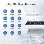 Waterdrop 10UBW-UF 0.01 μm Ultra Filtration Under Sink Water Filter System for Baçtёria Reduction, Reduces Lead, Chlorine, Bad Taste & Odor, 11K Gallons, with Dedicated Faucet, USA Tech