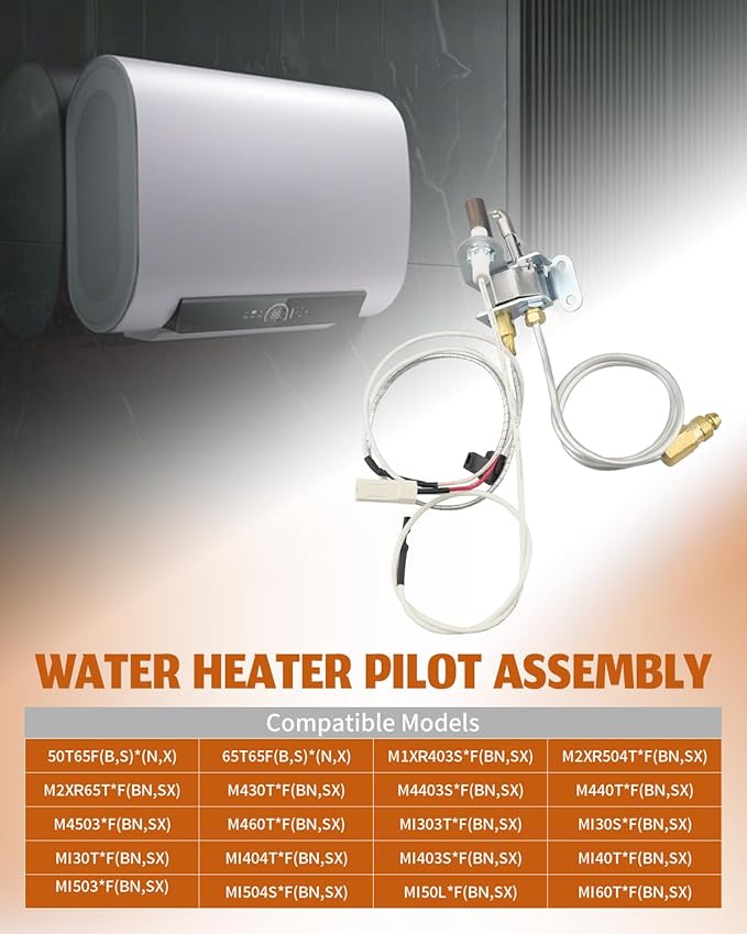 233-47845-05 Water Heater Pilot Assembly Fit for Bradford White Honeywell Natural Gas Water Heater, Gas Ignition Thermocouple Kit, Replacement 415-47845-05 233-47845-02A 233-47845-03