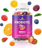 BeLive Probiotic Gummies - Probiotics with 5 Billion CFUs for Digestive Health, Men, Women & Kids Probiotic Supplements for Immune Support, Sugar Free & Vegan – Blueberry, Strawberry & Orange | 3-Pack