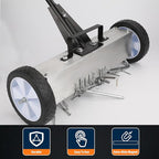 E BAVITE Nail Magnetic Sweeper,24 InchesHeavy Duty Telescopic Magnet Broom Large Rolling Nail Finder Magnet Tools with Wheels Cleanup and Long Adjustable Handle for Construction Yard