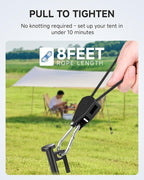 Fondwell 1/8" Rope Tie Downs Ratchet: 4 Pack of Grow Light Hangers Adjustable - Mini Ratchet Straps for Various Hanging and Strapping