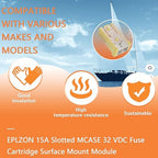 60A 32V Mini Slotted Automotive MCASE Shaped Cartridge Fuse Kit(Pack of 10pcs,60A)