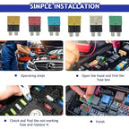 BOJACK Automotive Low Profile ATC ATO Fuse Auto Reset Fuse 5A 10A 15A 20A 25A 30A Standard Fuses for Boat Truck SUV Motorcycle 32VDC Fuse Assortment Kit