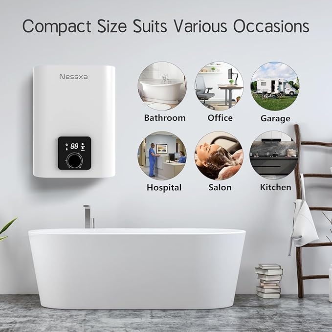 2.65 Gallon Electric Mini Tank Water Heater, 110V 1500W Point of Use On Demand Under Sink Instant Hot Water Heater for Home Kichen Bathroom