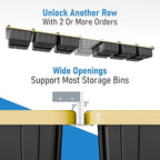 HANDT Overhead Garage Storage Rack, Connectable Heavy Duty Metal Ceiling Rails For Garage Storage Organization Shelving System, Hanging Racks For Tote Containers, Supports Up To 6 Bins, 4 Sets Gray