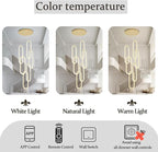 Flashing God Modern Chandelier,Gold Chandeliers 6 Ring Led Foyer Chandeliers,Larger High Ceiling Chandelier for Living Room,Rectangle Chandelier for Entryway Staircase