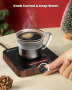 Maestri House Mug Warmer, Electric Coffee Cup Warmer for Desk with 3-Temp Settings,Auto Shut Off, Constant Temperature Heating for Beverage, Milk, Tea and Hot Chocolate at Home & Office (Wood Grain)